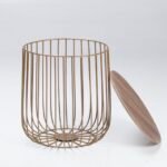 Enzo Oak & Gold Side Table - Image 11