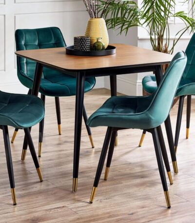 Findlay Square Dining Table – Walnut & Black