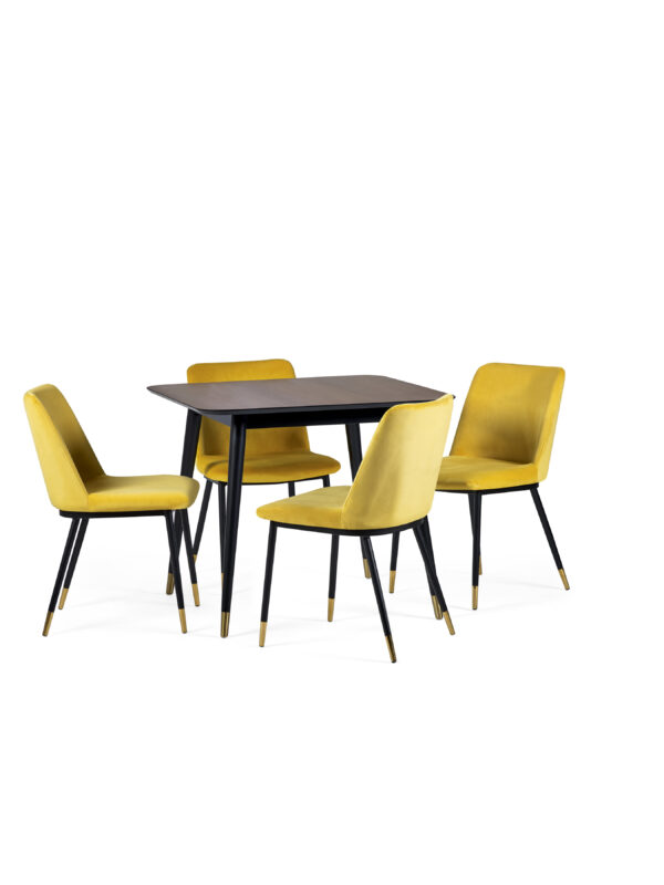 Findlay Square Dining Table - Walnut & Black - Image 9