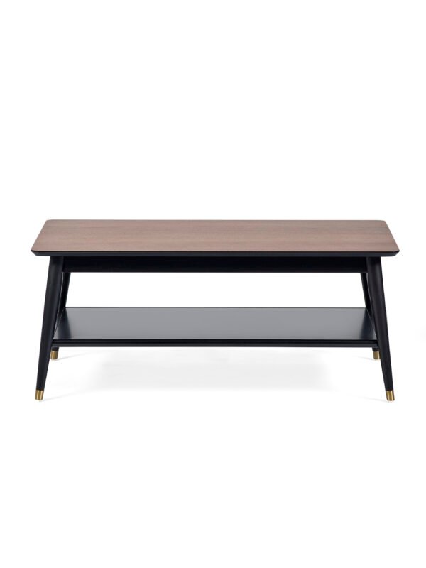 Findlay Coffee Table With Shelf - Walnut & Black - Image 3