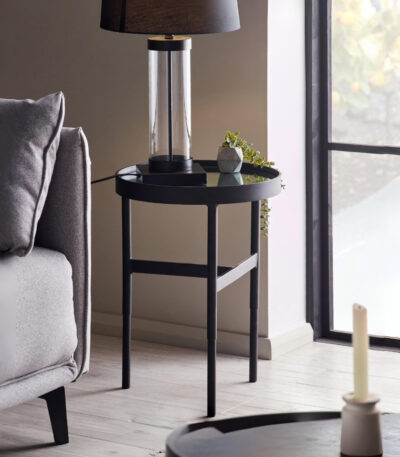 Franki Mirror Glass Lamp Table