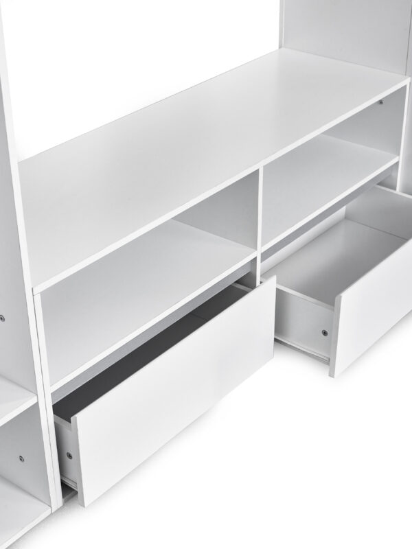 Gaia 90cm Single White Highsleeper Loft TV Bed with Storage - Image 8