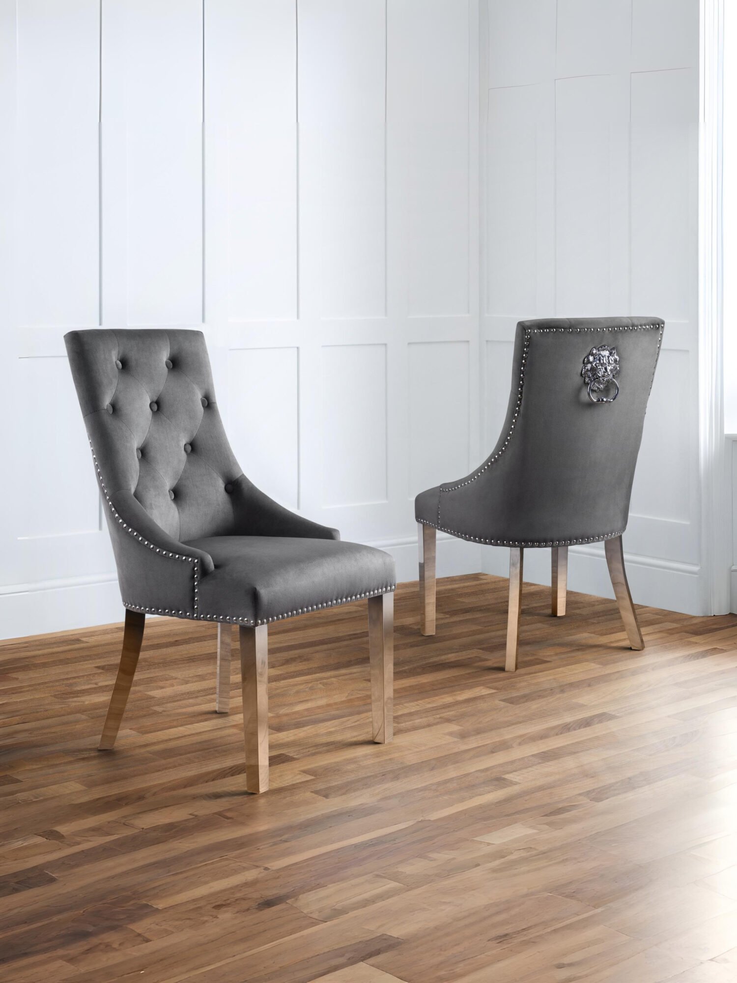 GLA002_1 Set Of 2 Gladstone Lion Head Chairs