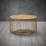 Enzo Oak & Gold Side Table - Image 4