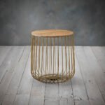 Enzo Oak & Gold Side Table - Image 15