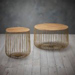 Enzo Oak & Gold Side Table - Image 17
