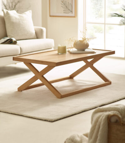 Haddon Rectangular Coffee Table with Cross Leg Base