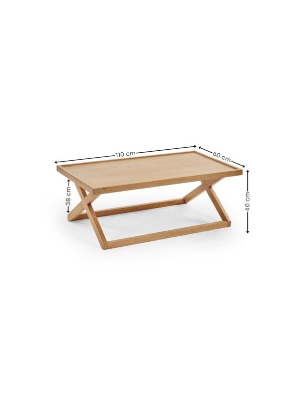 Haddon Rectangular Coffee Table with Cross Leg Base - Image 8