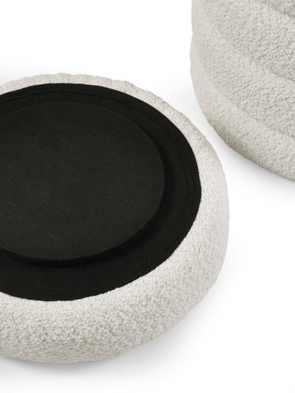 Hailey Ivory Bouclé Upholstered 40cm Storage Stool - Image 10