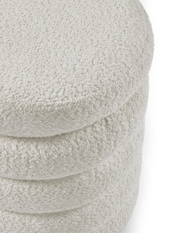 Hailey Ivory Bouclé Upholstered 40cm Storage Stool - Image 12