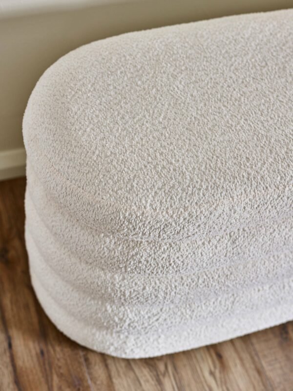 Hailey Ivory Boucle Upholstered Ottoman Storage Bench - Image 10