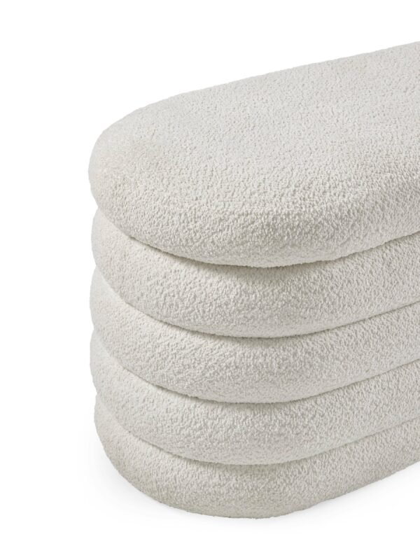 Hailey Ivory Boucle Upholstered Ottoman Storage Bench - Image 11