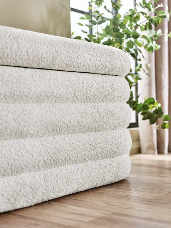 Hailey Ivory Boucle Upholstered Ottoman Storage Bench - Image 8