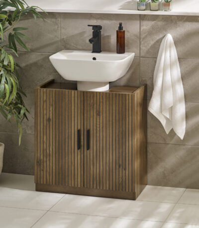 Hampshire Walnut Effect Under Sink Bathroom Storage Unit