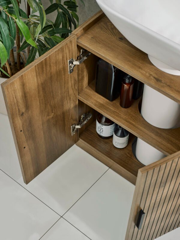Hampshire Walnut Effect Under Sink Bathroom Storage Unit - Image 6