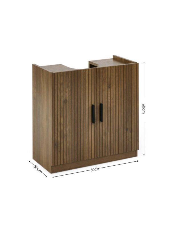 Hampshire Walnut Effect Under Sink Bathroom Storage Unit - Image 8