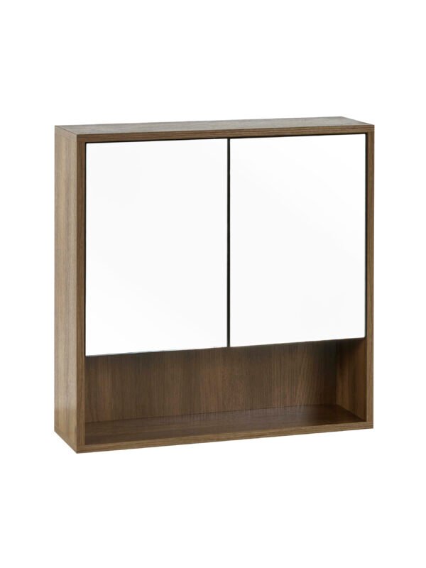 Hampshire Walnut Effect Mirrored Bathroom Wall Cabinet - Image 4