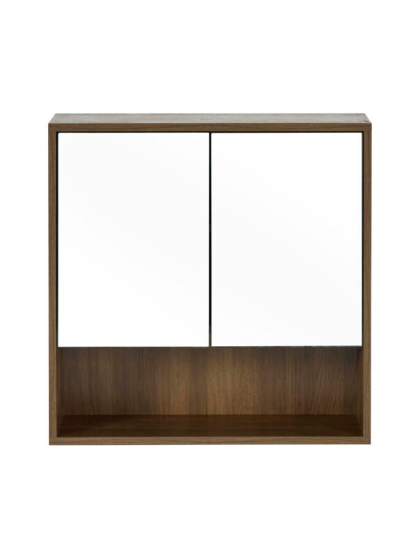Hampshire Walnut Effect Mirrored Bathroom Wall Cabinet - Image 5