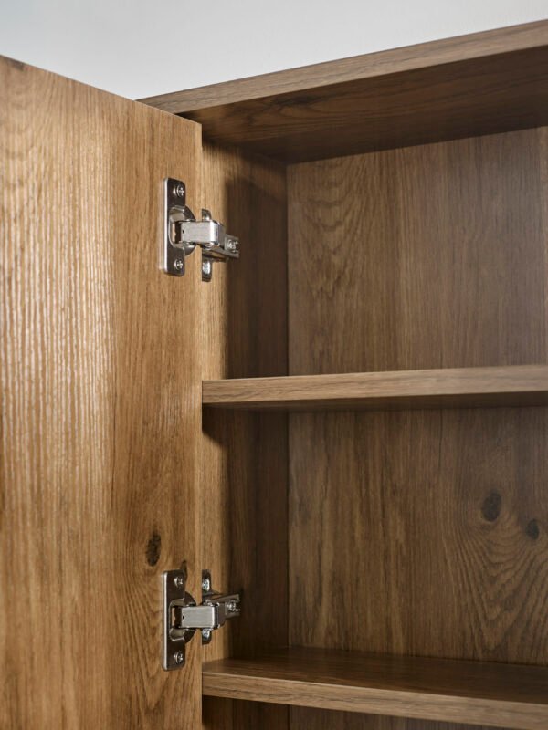 Hampshire Walnut Effect Mirrored Bathroom Wall Cabinet - Image 8