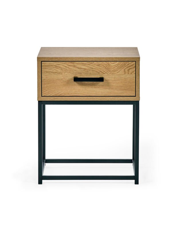 Harlow Light Oak Effect 1 Drawer Bedside Table - Image 5