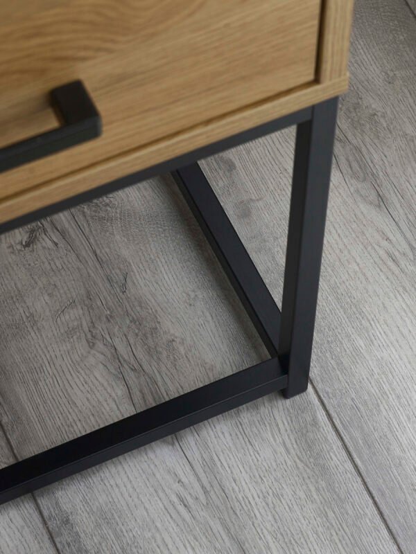 Harlow Light Oak Effect 1 Drawer Bedside Table - Image 8