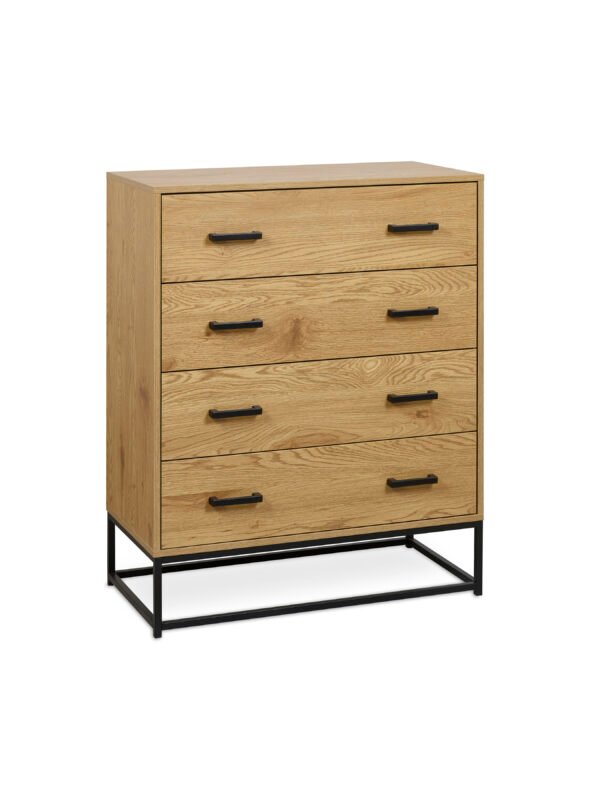 Harlow Light Oak Effect 4 Drawer Chest - Image 3