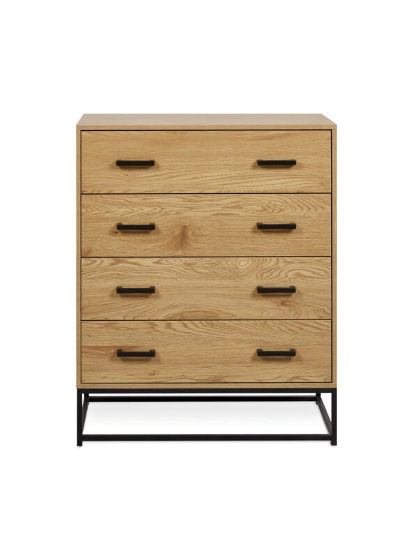 Harlow Light Oak Effect 4 Drawer Chest - Image 5