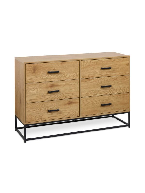 Harlow Light Oak Effect 6 Drawer Chest - Image 3
