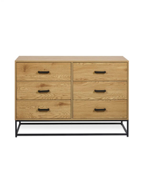 Harlow Light Oak Effect 6 Drawer Chest - Image 5