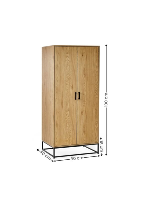 Harlow Light Oak Effect 2 Door Wardrobe - Image 11