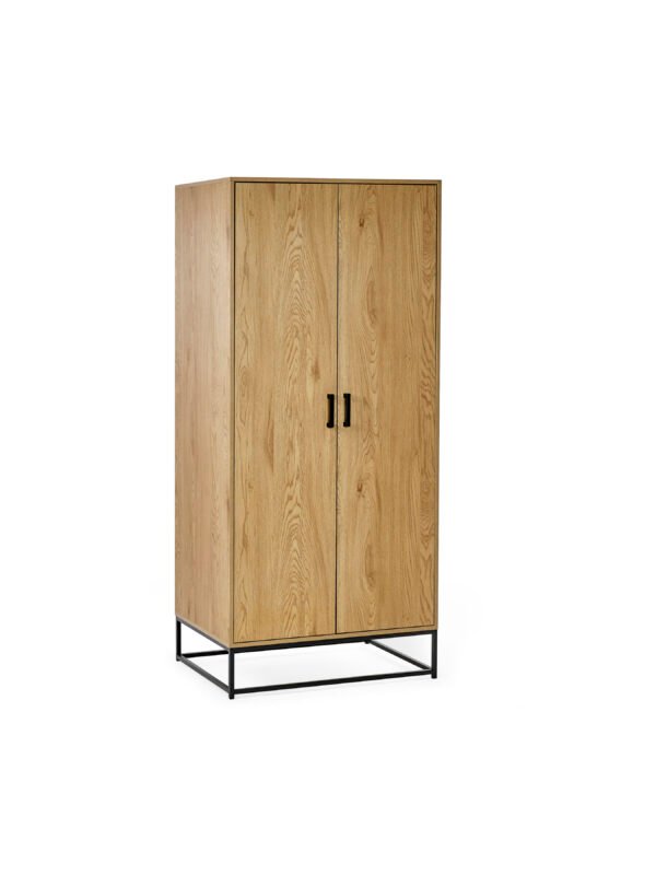 Harlow Light Oak Effect 2 Door Wardrobe - Image 3