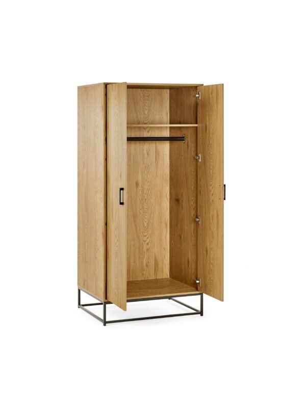 Harlow Light Oak Effect 2 Door Wardrobe - Image 4