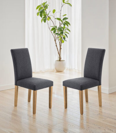 Hastings Upholstered Dining Chairs (Set of 2) – Slate Grey Linen