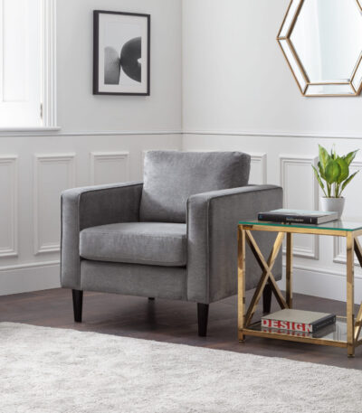 Hayward Chair – Grey Chenille Fabric