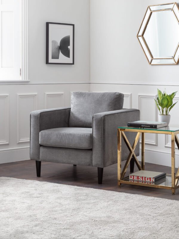 Hayward Chair – Grey Chenille Fabric