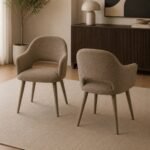 Hazel Upholstered Dining Chair (Set of 2) – Taupe Textured Fabric