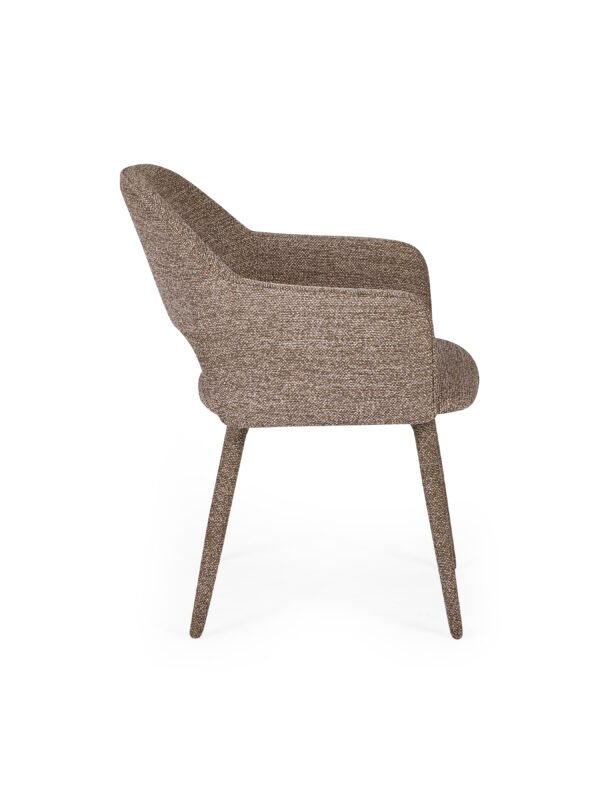 Hazel Upholstered Dining Chair (Set of 2) - Taupe Textured Fabric - Image 10