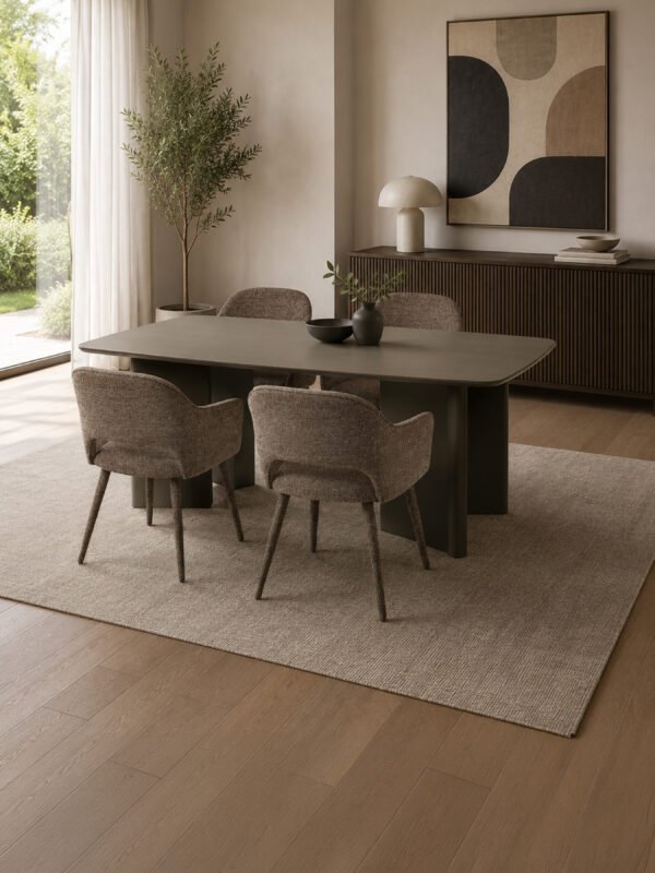 Hazel Upholstered Dining Chair (Set of 2) - Taupe Textured Fabric - Image 11