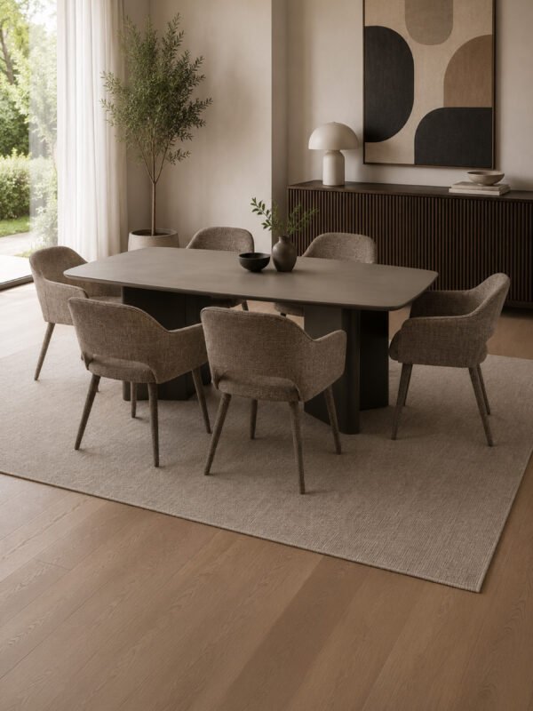 Hazel Upholstered Dining Chair (Set of 2) - Taupe Textured Fabric - Image 12