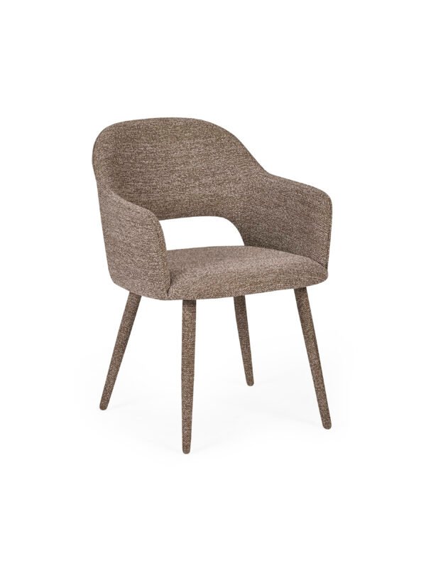 Hazel Upholstered Dining Chair (Set of 2) - Taupe Textured Fabric - Image 3