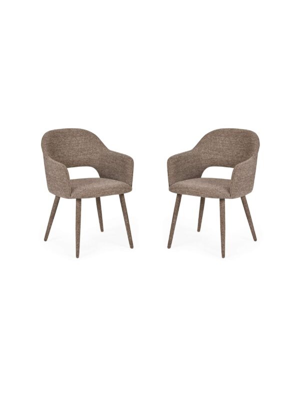 Hazel Upholstered Dining Chair (Set of 2) - Taupe Textured Fabric - Image 4