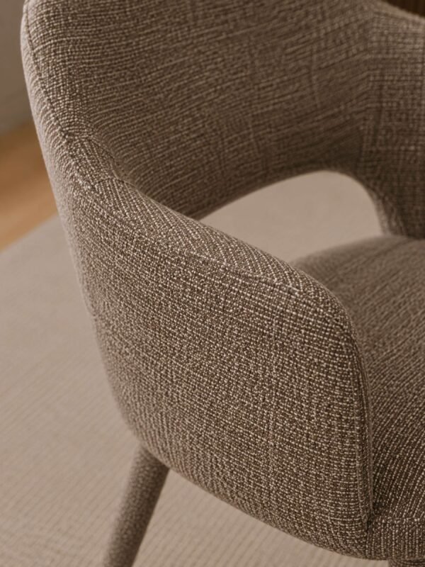 Hazel Upholstered Dining Chair (Set of 2) - Taupe Textured Fabric - Image 6