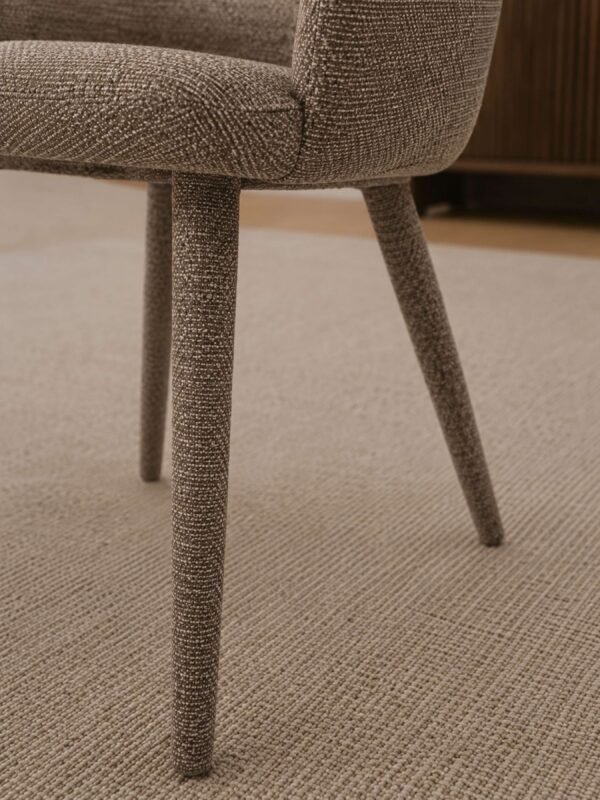 Hazel Upholstered Dining Chair (Set of 2) - Taupe Textured Fabric - Image 7