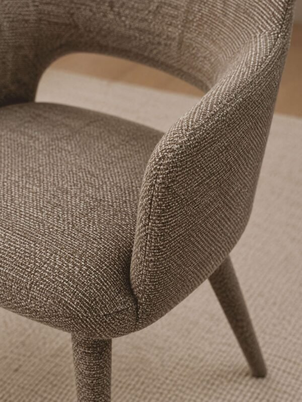 Hazel Upholstered Dining Chair (Set of 2) - Taupe Textured Fabric - Image 8