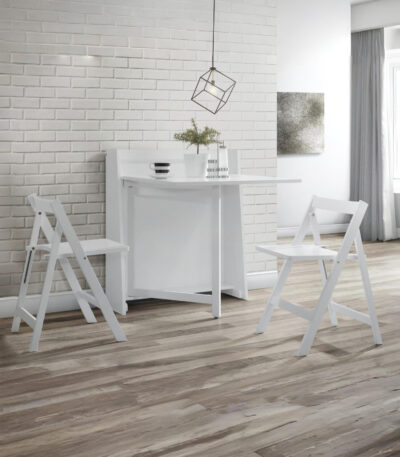 Helsinki 2 Seater Compact Drop Leaf Dining Set with Folding Chairs