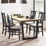 Hilton Oak Veneer Herringbone Dining Table
