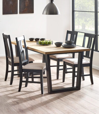 Hilton Oak Veneer Herringbone Dining Table