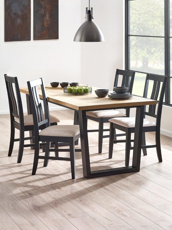 Hilton Oak Veneer Herringbone Dining Table
