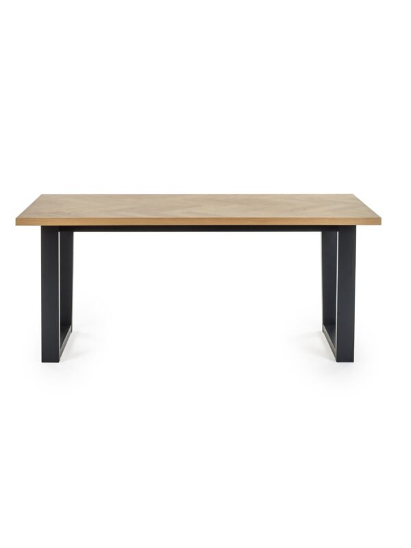 Hilton Oak Veneer Herringbone Dining Table - Image 3