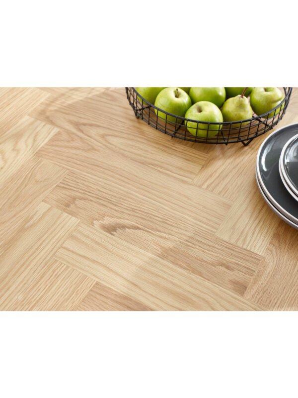 Hilton Oak Veneer Herringbone Dining Table - Image 5